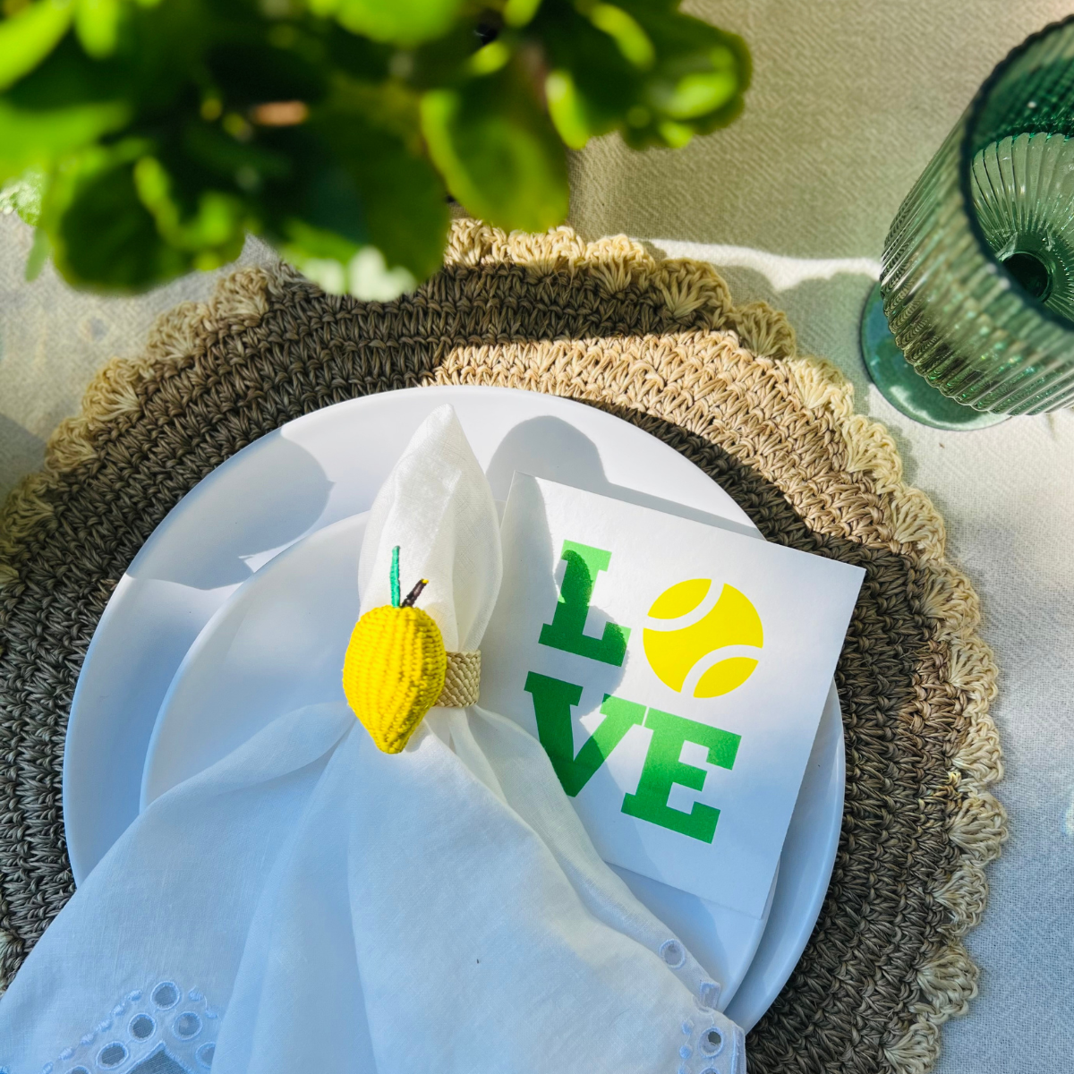 Tennis Love Green Cocktail Paper Napkins