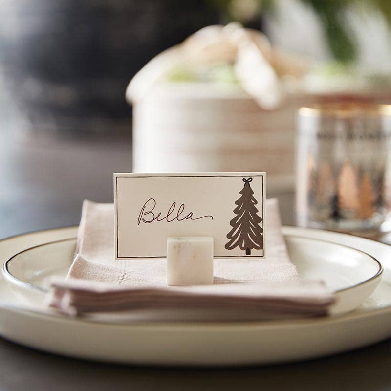 Holiday Placecards - Christmas Village Trees - Set of 36