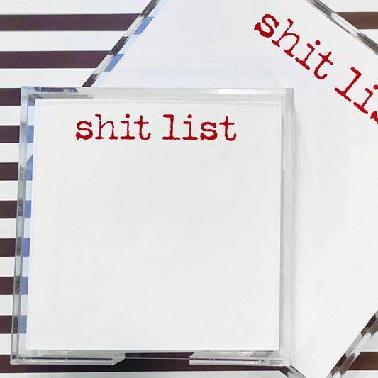 Small Square Red Shit List Notepad
