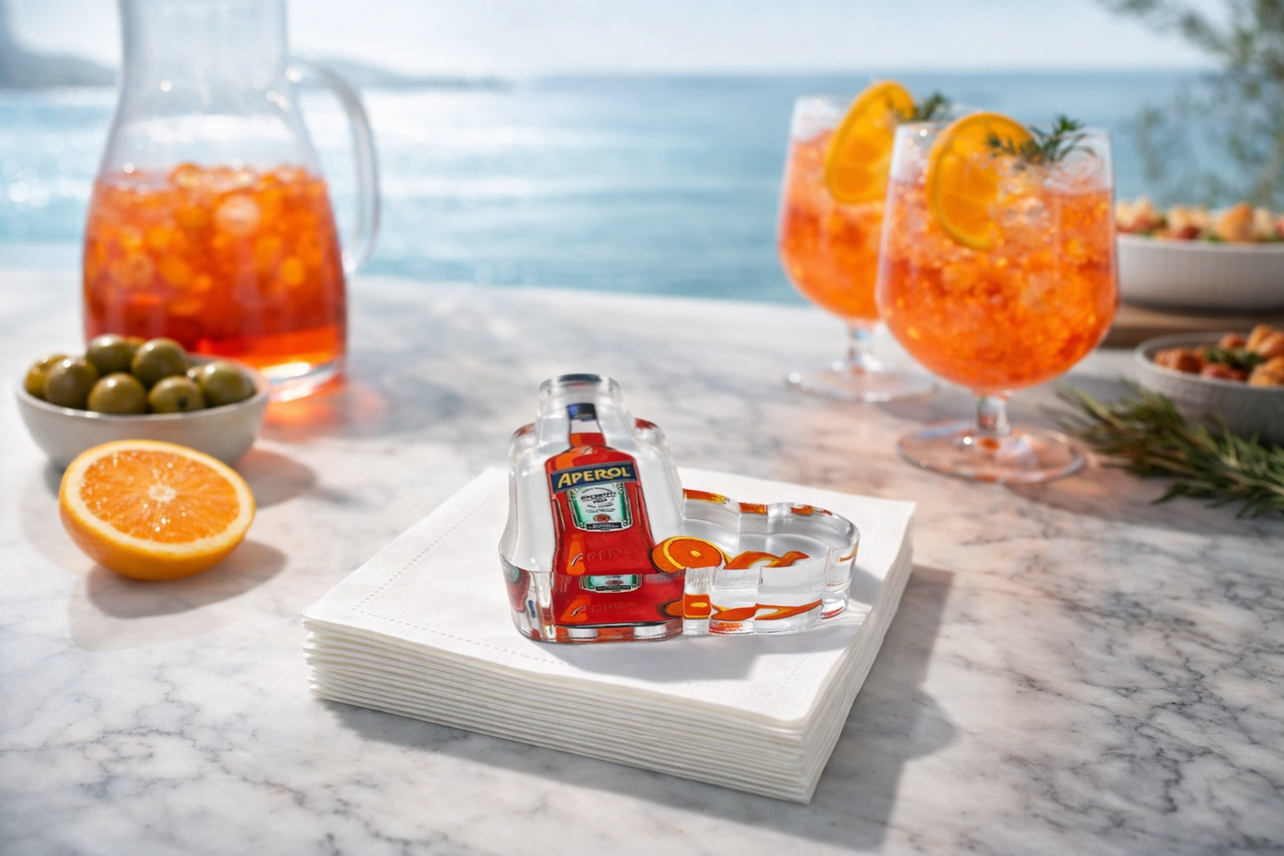 Acrylic Napkin Weight, Spritz Cocktail