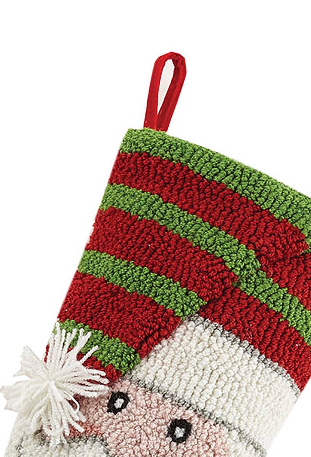 3D Striped Santa Hook Christmas Stocking