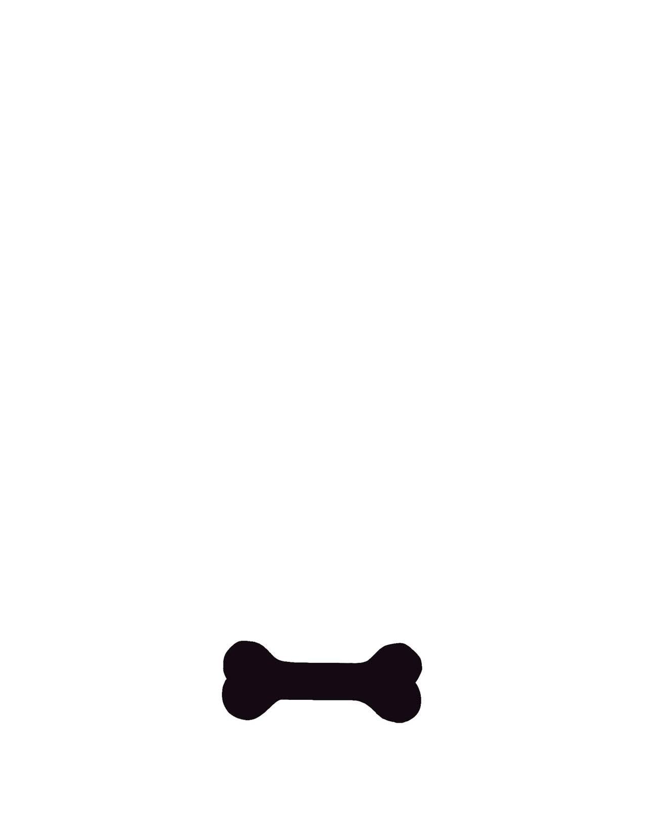 Dog Bone Silhouette Letterpress