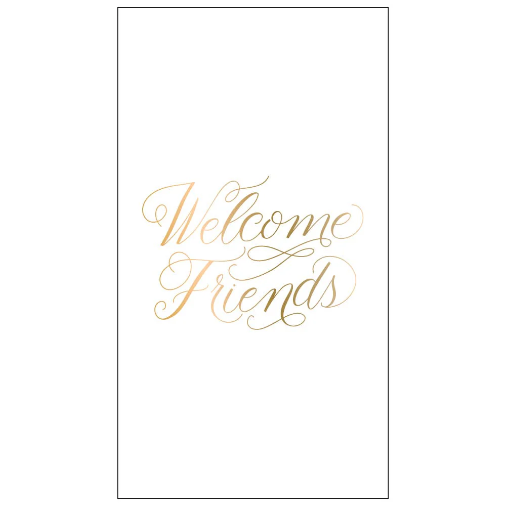 Paper Guest Towels - Welcome Friends Gold Foil