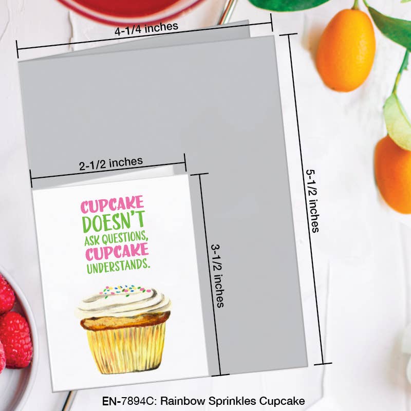 Rainbow Sprinkles Cupcake, Greeting Card (7894C): EN Card