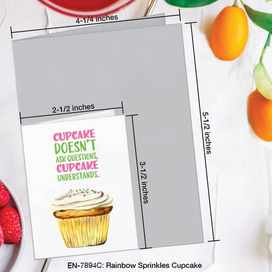 Rainbow Sprinkles Cupcake, Greeting Card (7894C): EN Card