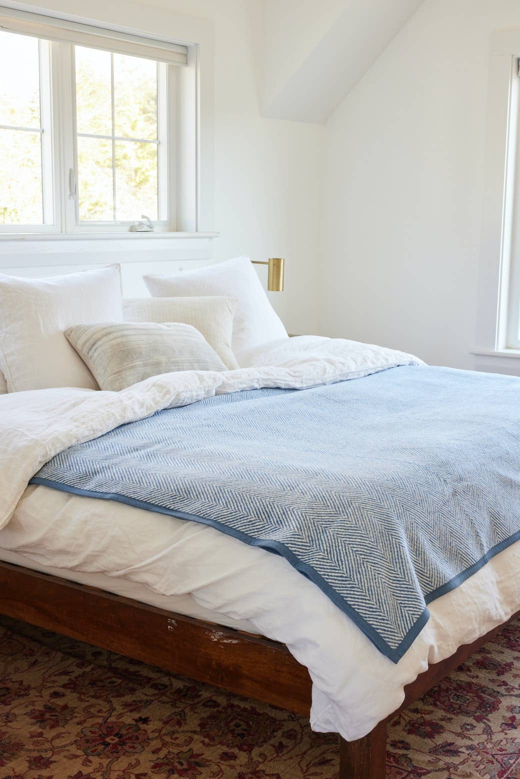 Harborview Herringbone Cornflower Blanket: Family-Size