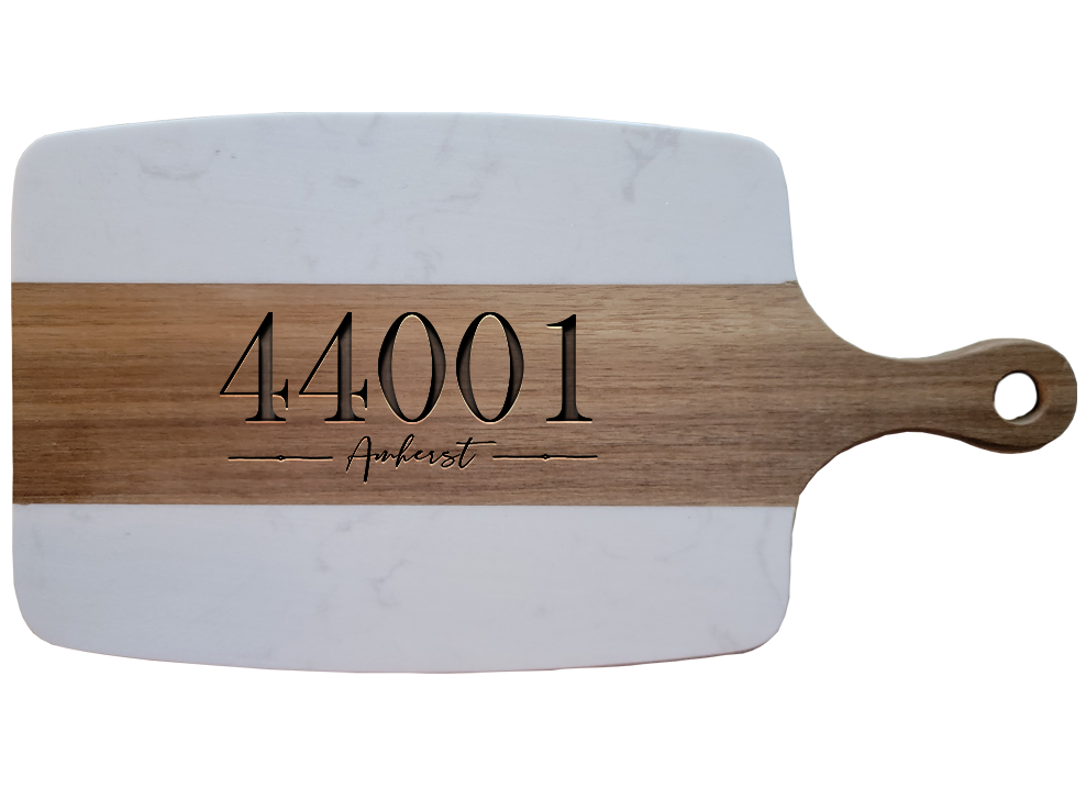 10580 Marble and Wood Serving Board