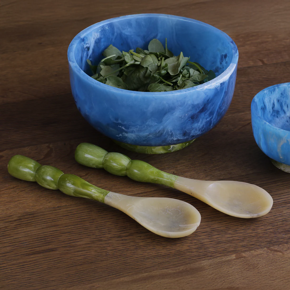 Resin Rio Bubble Salad Servers - Green