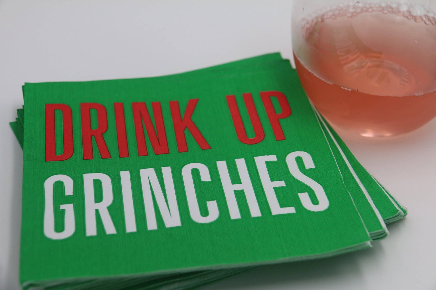 Funny Christmas Cocktail Napkins | Drink Up Grinches - 20ct: Default Title