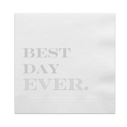 Best Day Ever Wedding Cocktail Paper Napkins