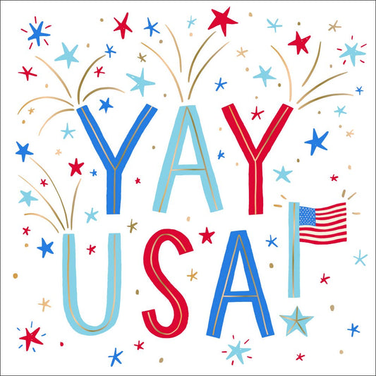 4th Of July Foil Cocktail Funny Napkins |Yay USA - 20ct