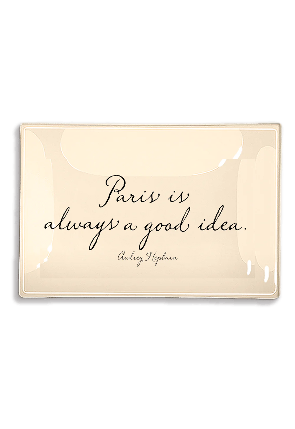 Paris Is Always A Good Idea Decoupage Glass Tray: 4"X 6"