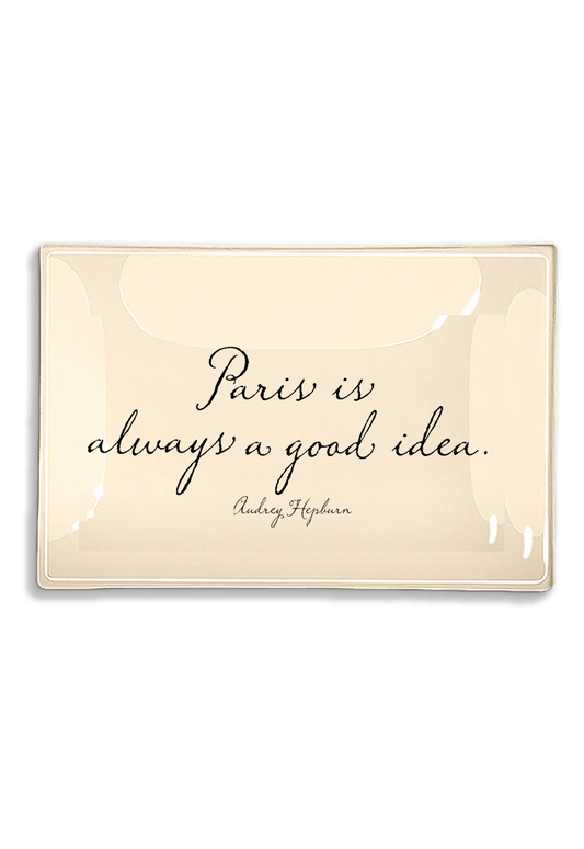 Paris Is Always A Good Idea Decoupage Glass Tray: (2) 3.5"X 5.5"