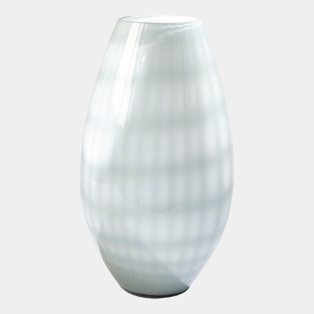 Otis Cased Glass Vase-Grid-Blue, Small