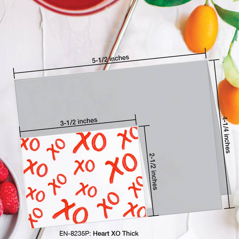 Heart XO Thick, Greeting Card (8235P): EN Card