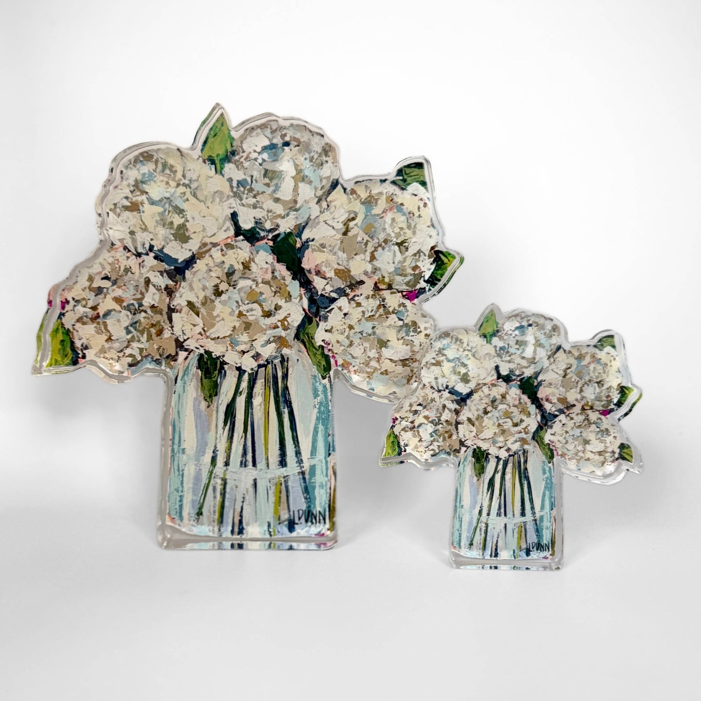 Hydrangeas in Cream Acrylic Floral: Large