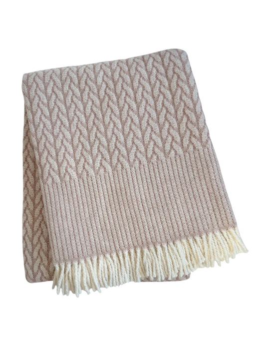 Cableknit Throw / Dusty Rose