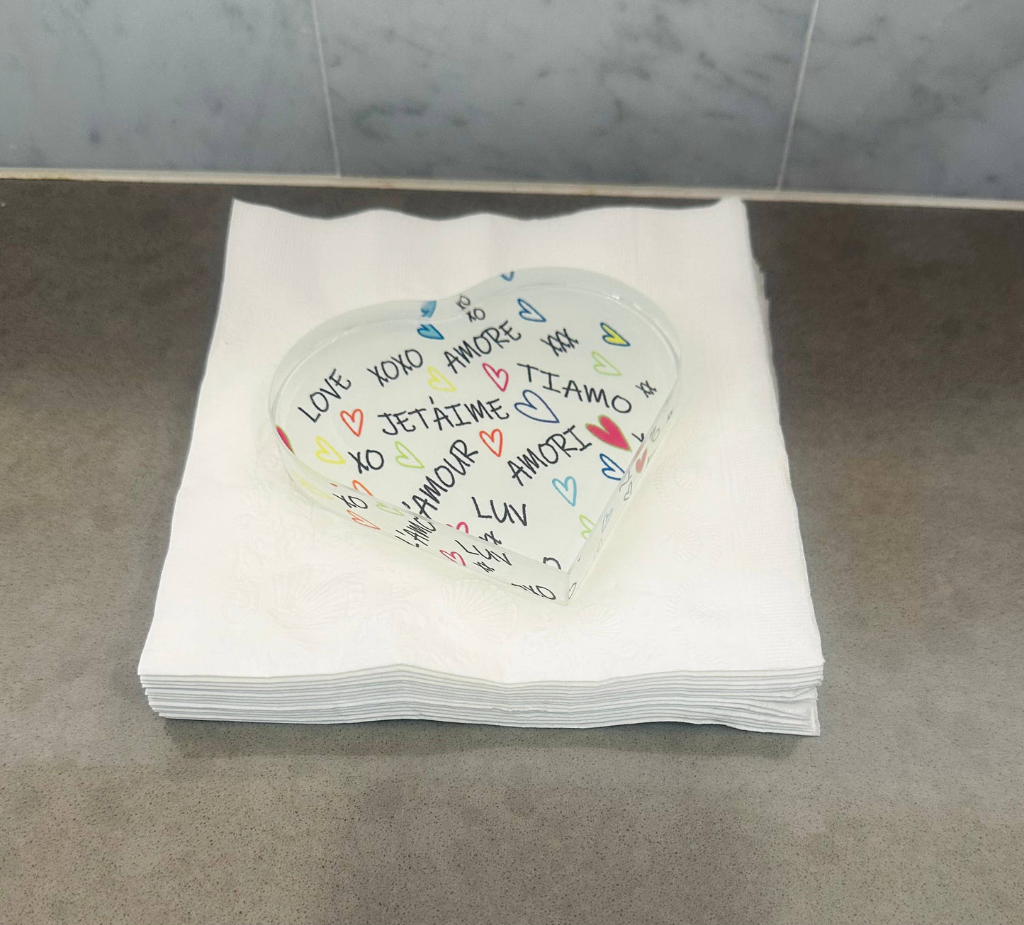 Love In Languages Crystal Heart