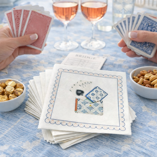 Linen-Feel Cocktail Napkins, Card Game
