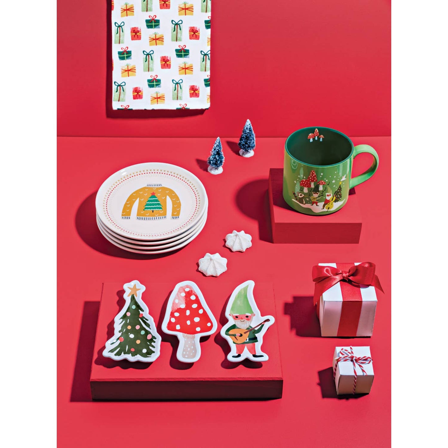 Ugly Christmas Sweater Appetizer Plates Set of 4