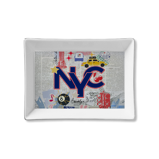 Ceramic Tray- NYC Newsprint