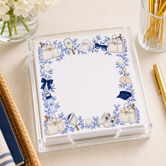 Notepaper in Acrylic Holder, Proper Pickleball