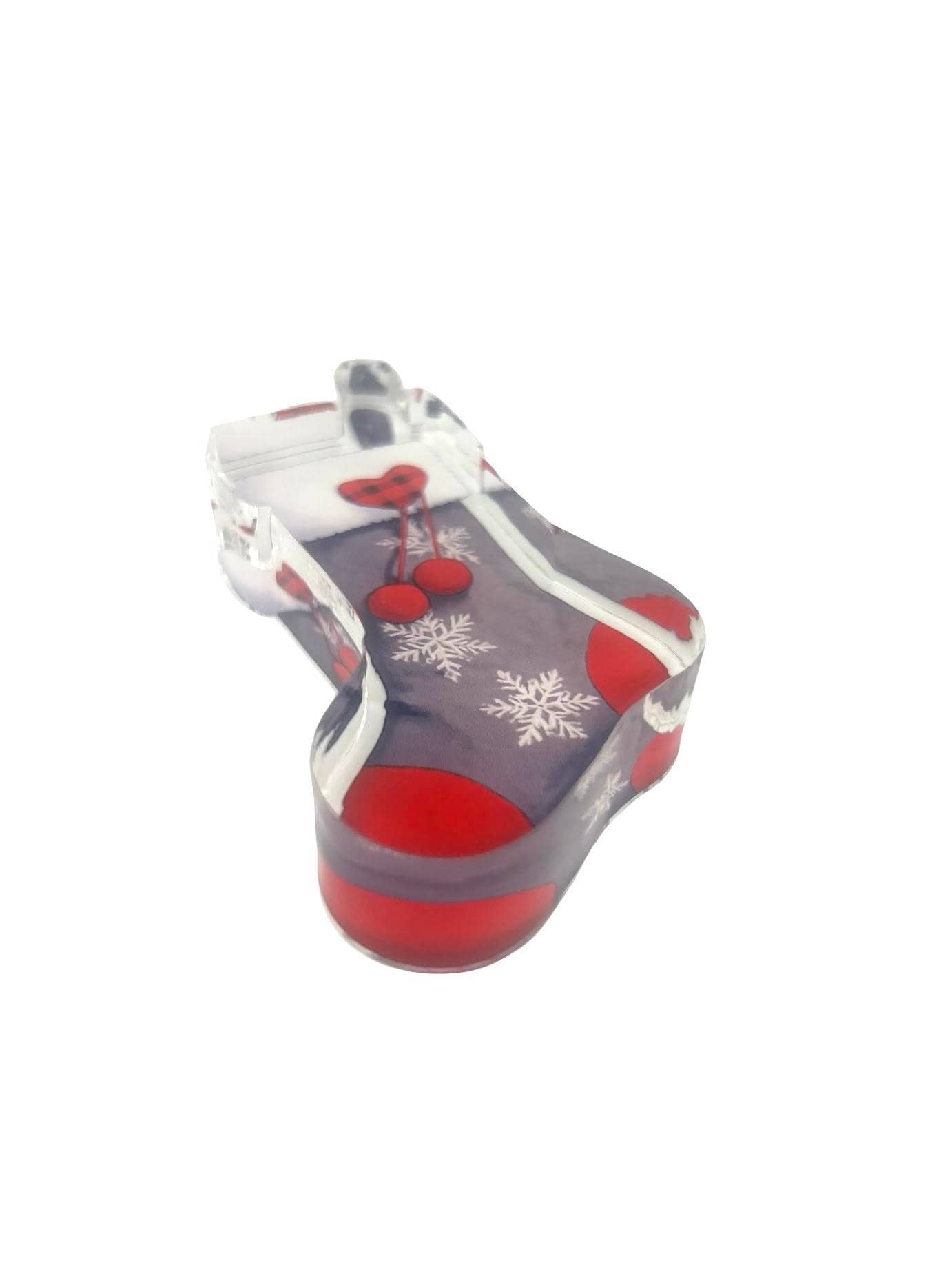 Acrylic Napkin Weight, Christmas Stocking