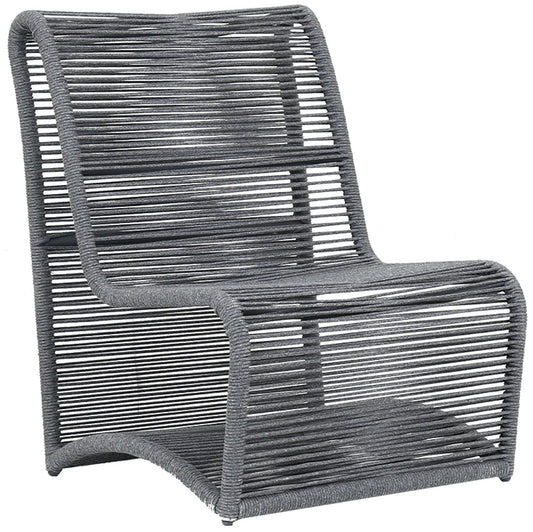 Armless Rope Club Chair, Charcoal Grey