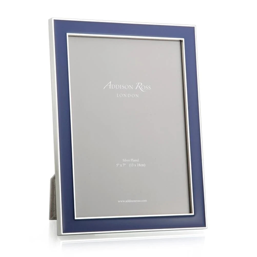 Navy Blue Enamel & Silver Frame, 5x7