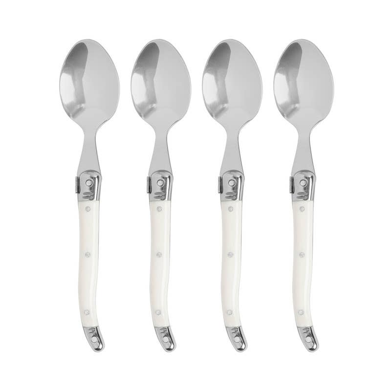 French Home Laguiole Coffee Spoons, Set of 4, Faux Ivory