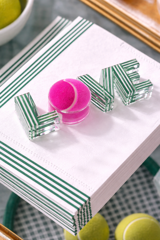 Acrylic Napkin Weight, Tennis Love