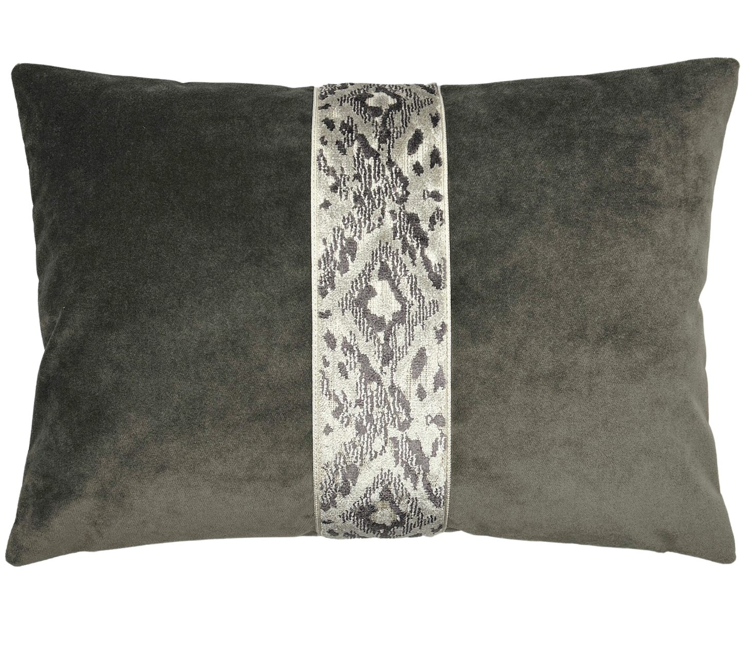 Amos Mink Velvet Animal Printed Lumbar Pillow: Mink / 14x20"