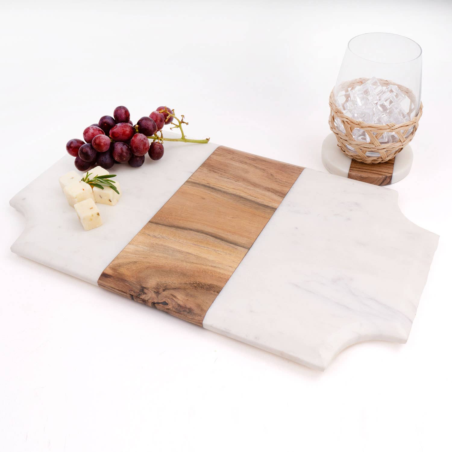 Marble & Wood Beveled Serving Board - Thumbnail 4