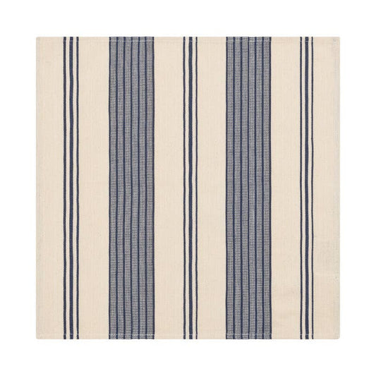Blue & Cream Striped Napkins/Set of 4
