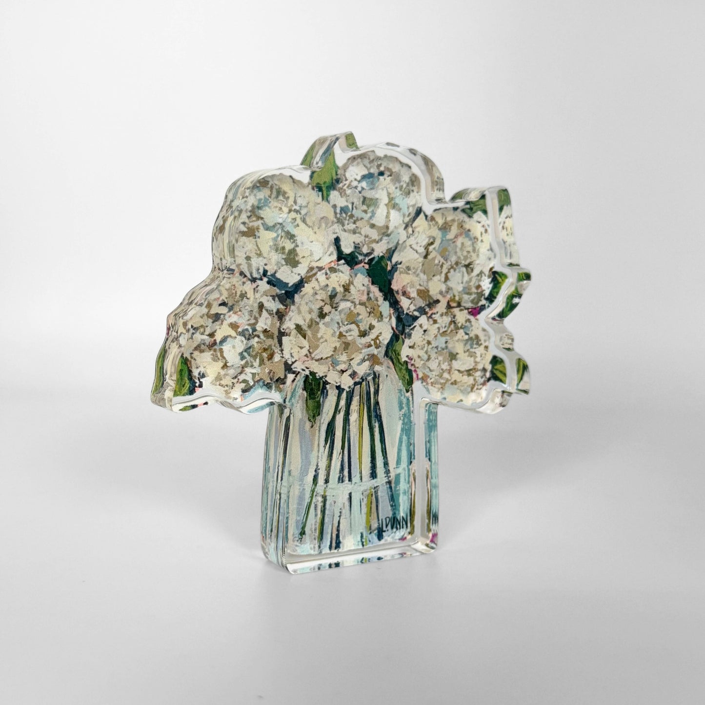 Hydrangeas in Cream Acrylic Floral: Large