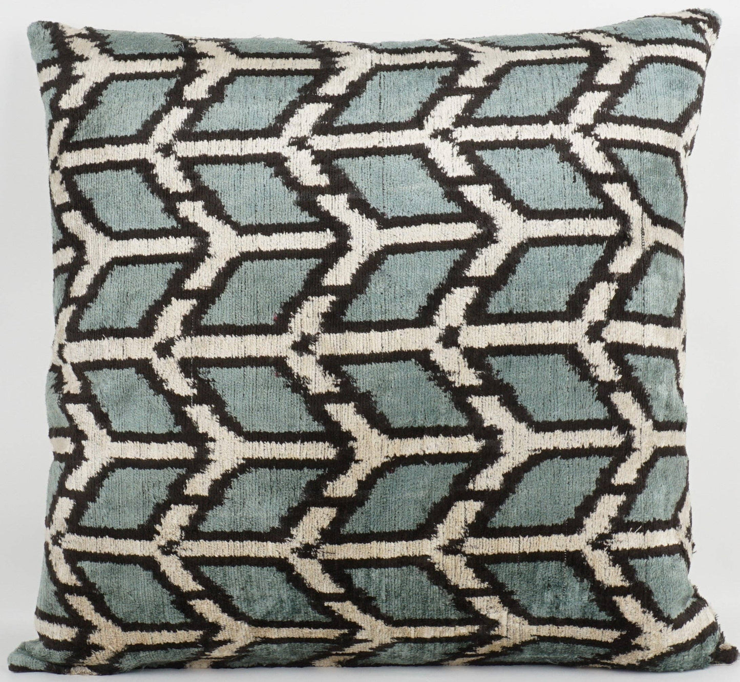 Handmade Ikat Silk Velvet Pillow 20"x20"