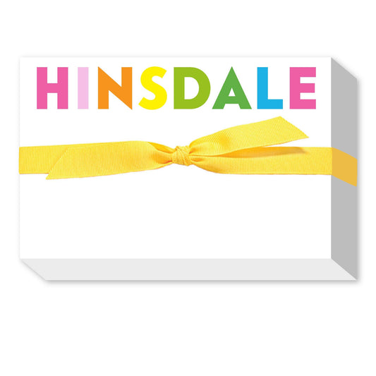 RAINBOW BIG & BOLD CUSTOM NOTEPAD: Pink Rainbow Yellow Ribbon - Hilton Head