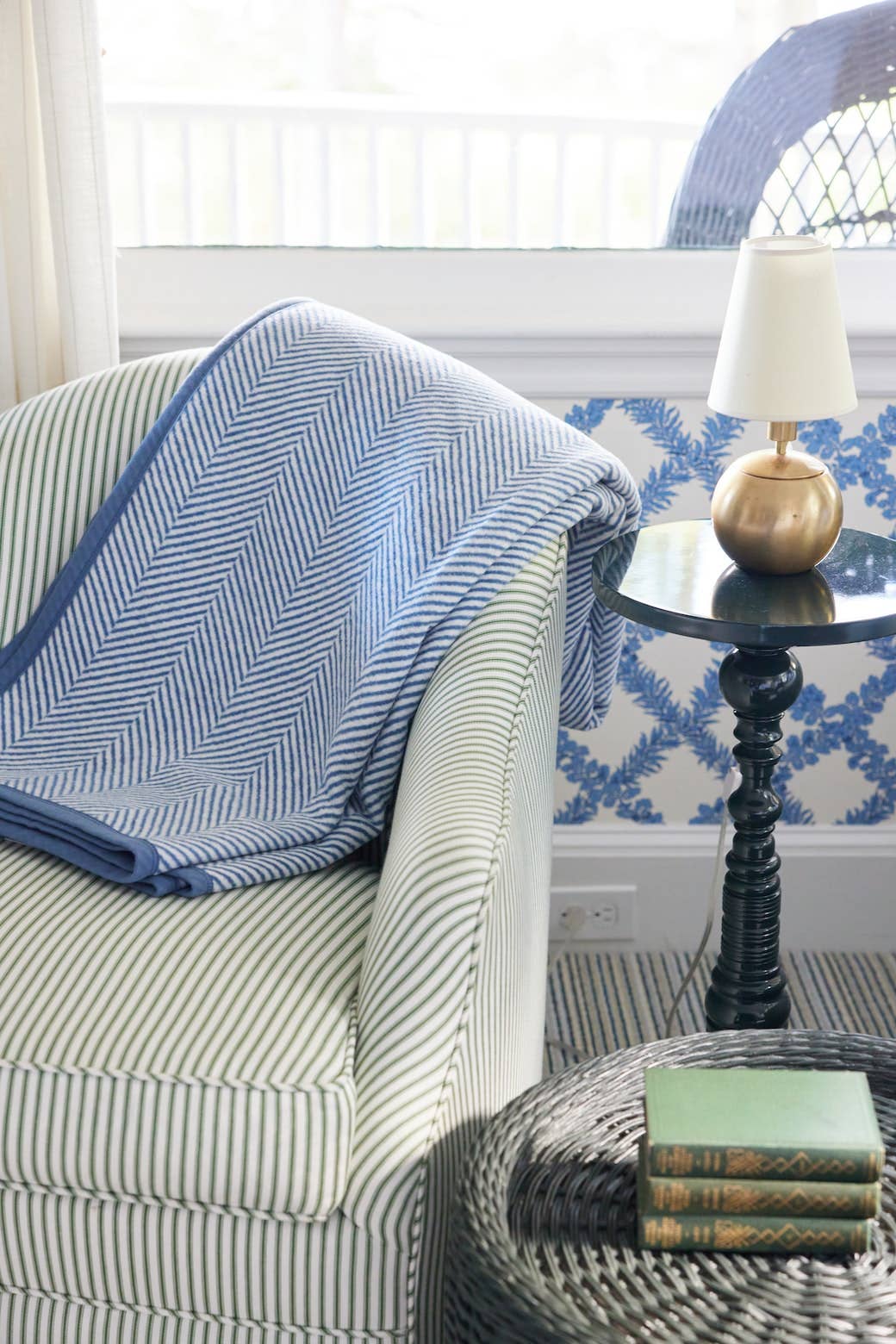 Harborview Herringbone Cornflower Blanket: Family-Size