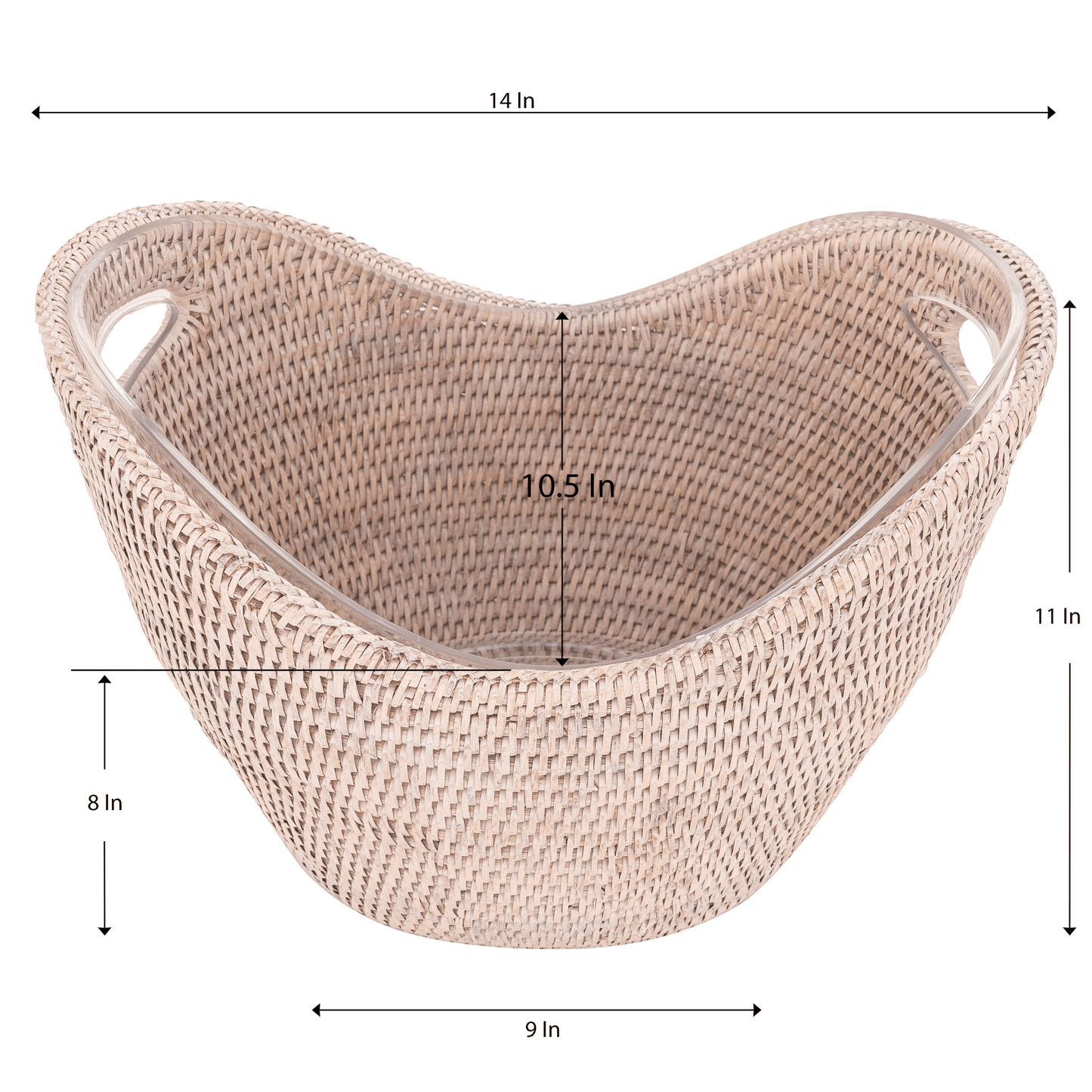 Artifacts Rattan™ Champagne Bucket with Acrylic Insert: Honey Brown