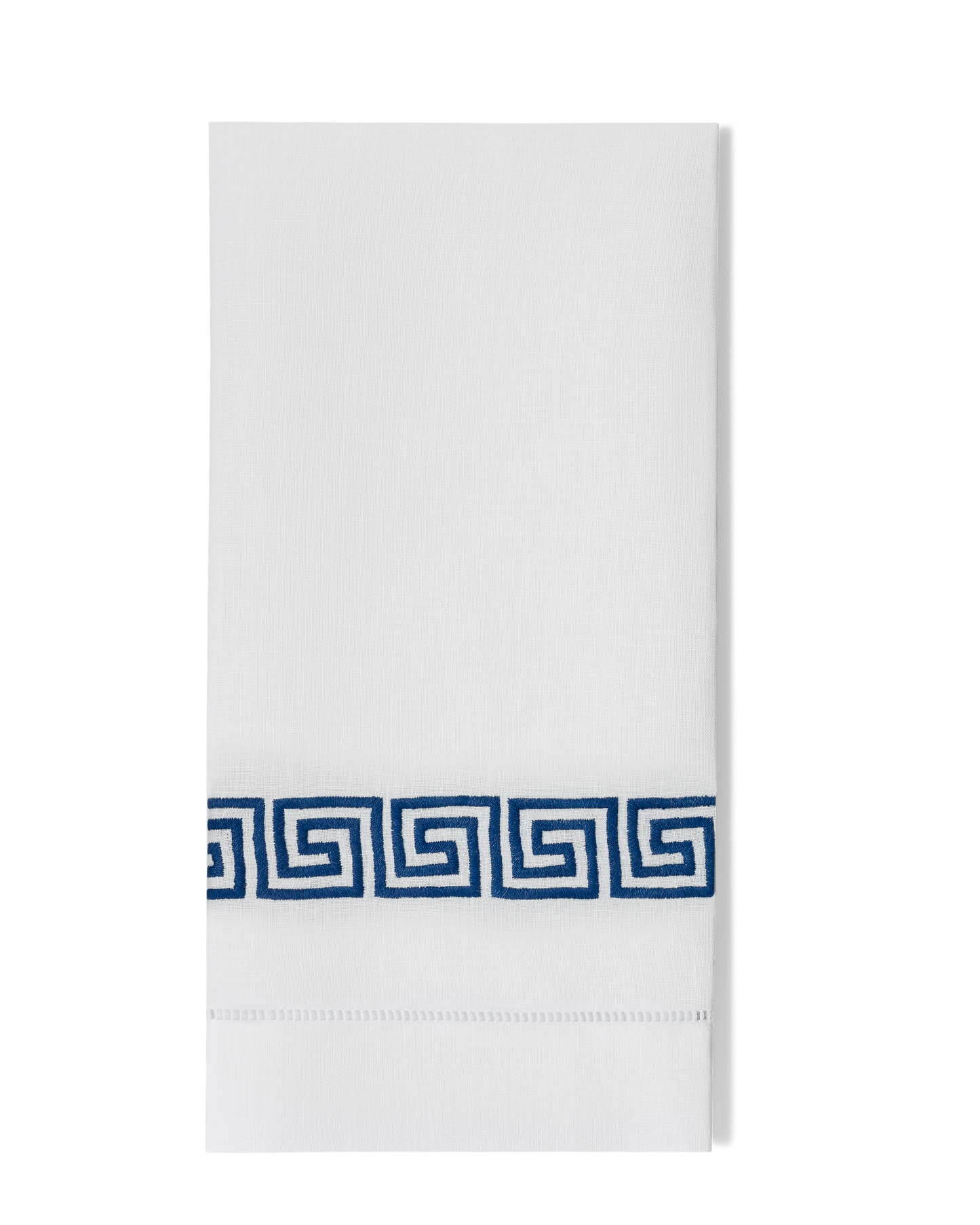 Greenwich Linen Key Towel: Stone on White
