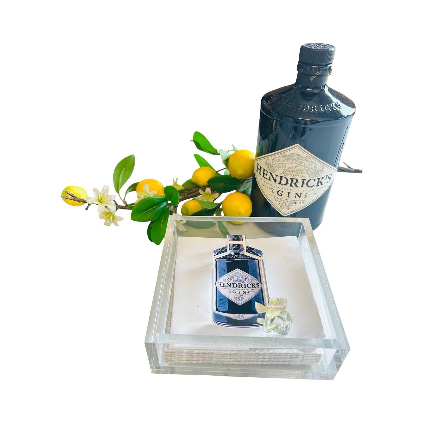 Acrylic Napkin Weight, Gin Lemon Cocktail