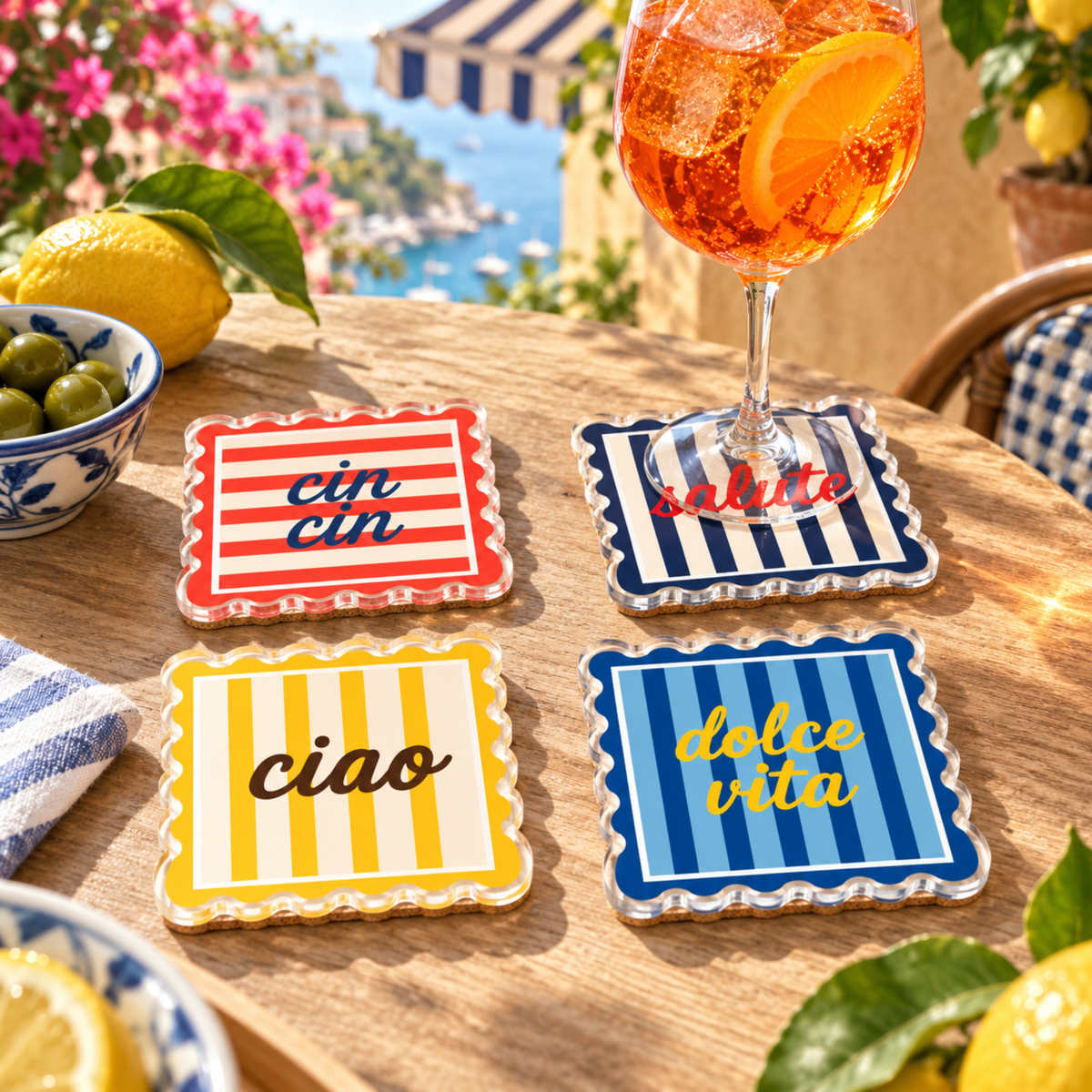 Boxed Coaster Set, Dolce Vita Collection