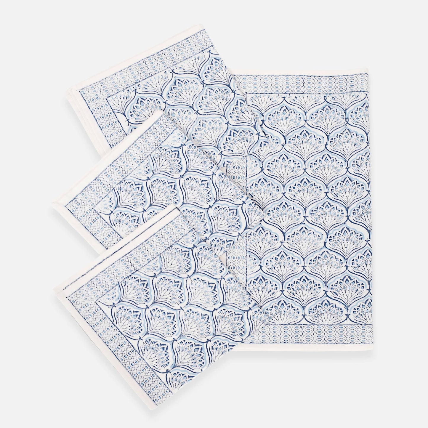 Blue Lotus Block Print Napkin Set