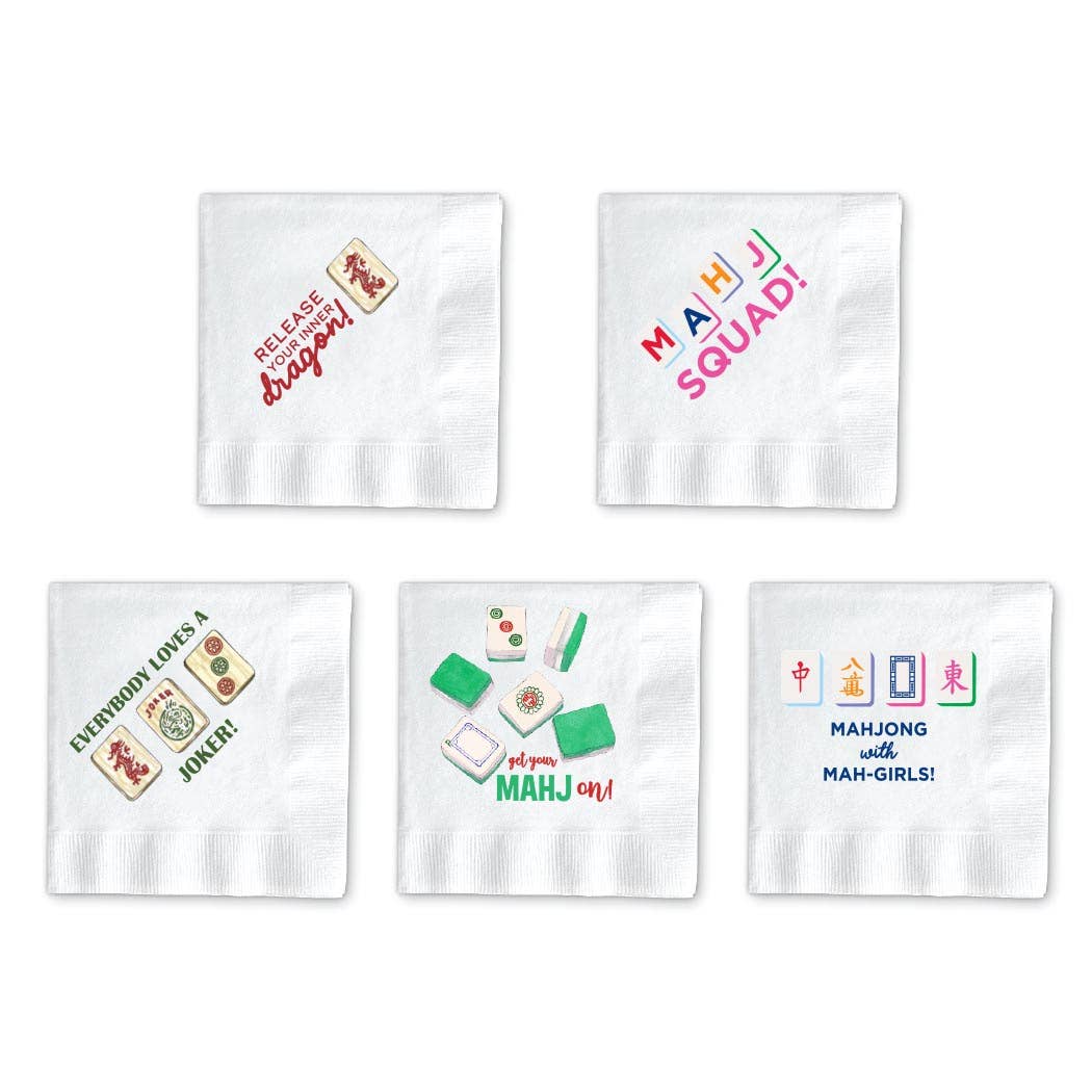 MAHJONG COCKTAIL NAPKINS: MAH-GIRLS