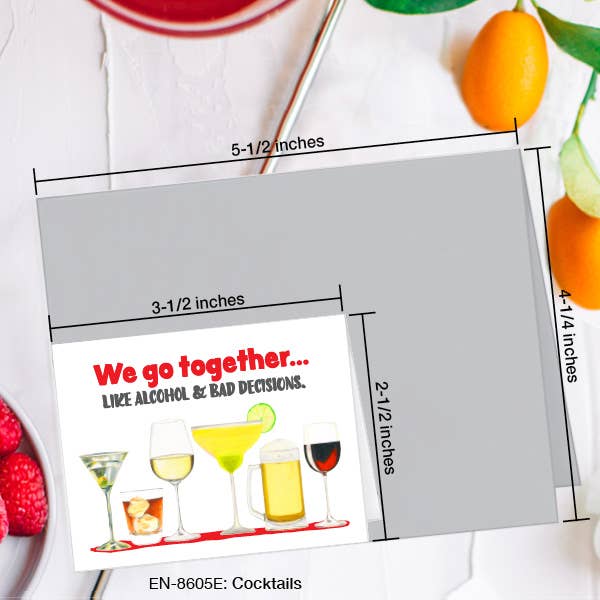 Cocktails, Greeting Card (#8605E)