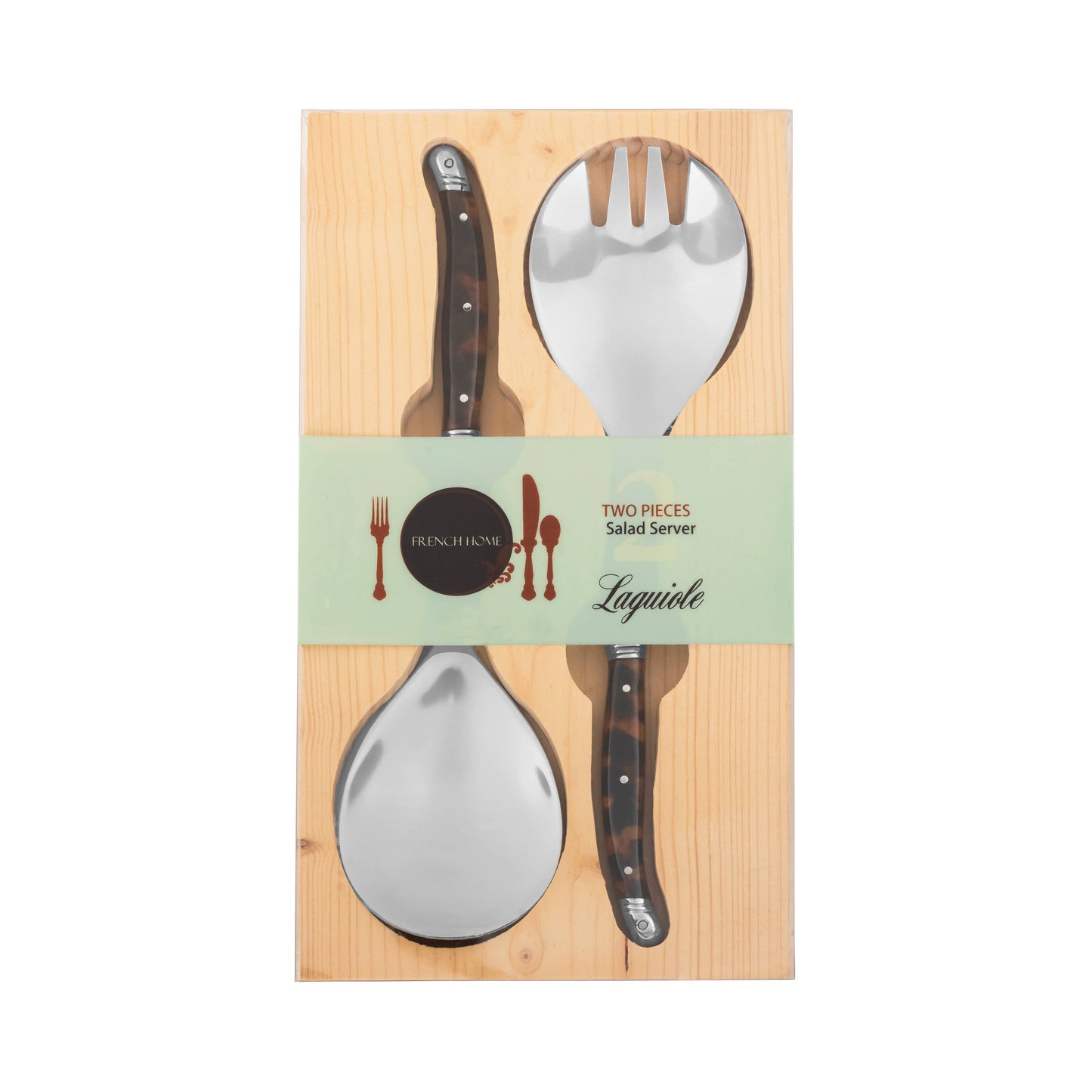 Laguiole Connoisseur Tortoise Shell Salad Servers