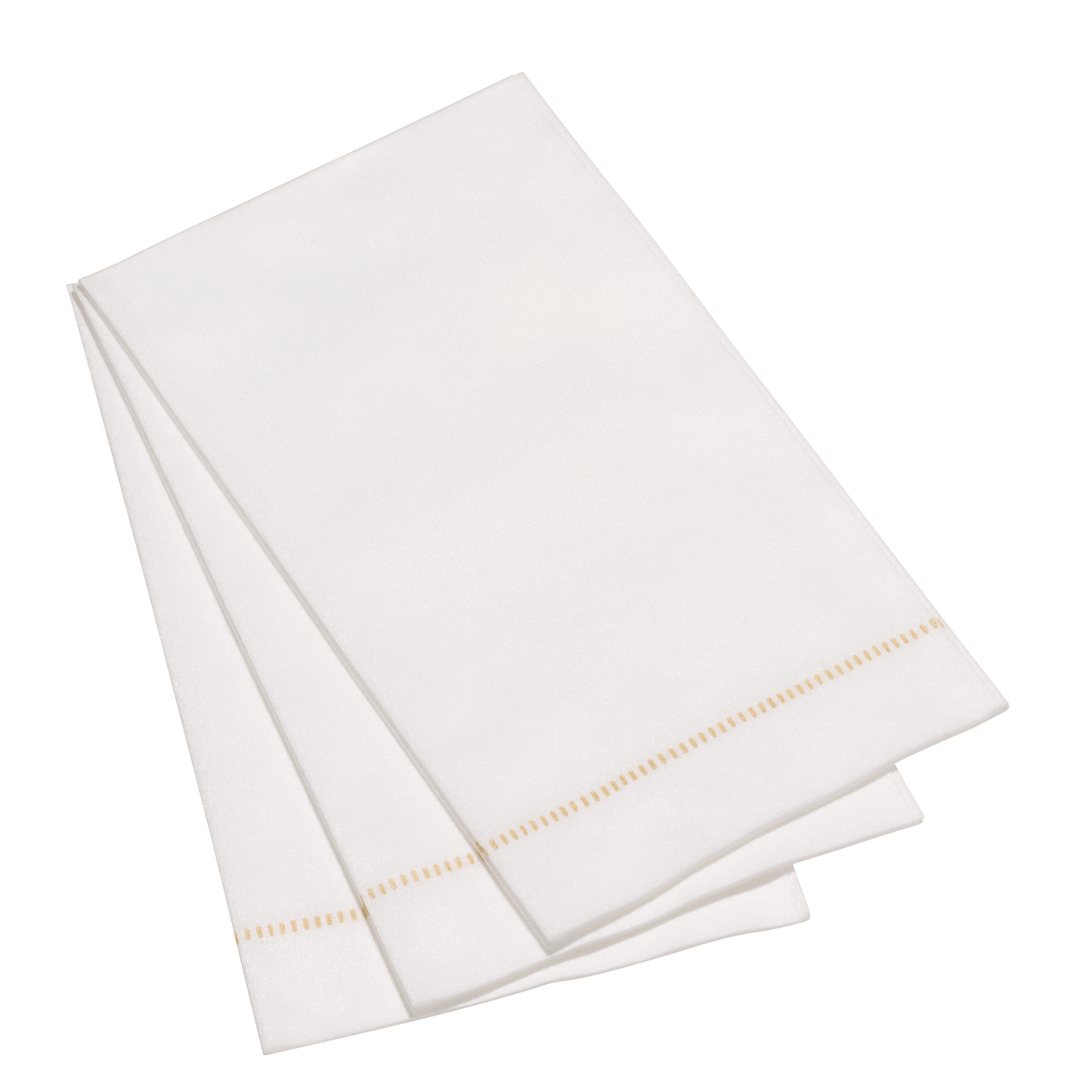 25ct Hemstitch Napkins | Dinner, Cocktail & Guest Size: Gold / Guest Towel (33x40cm)