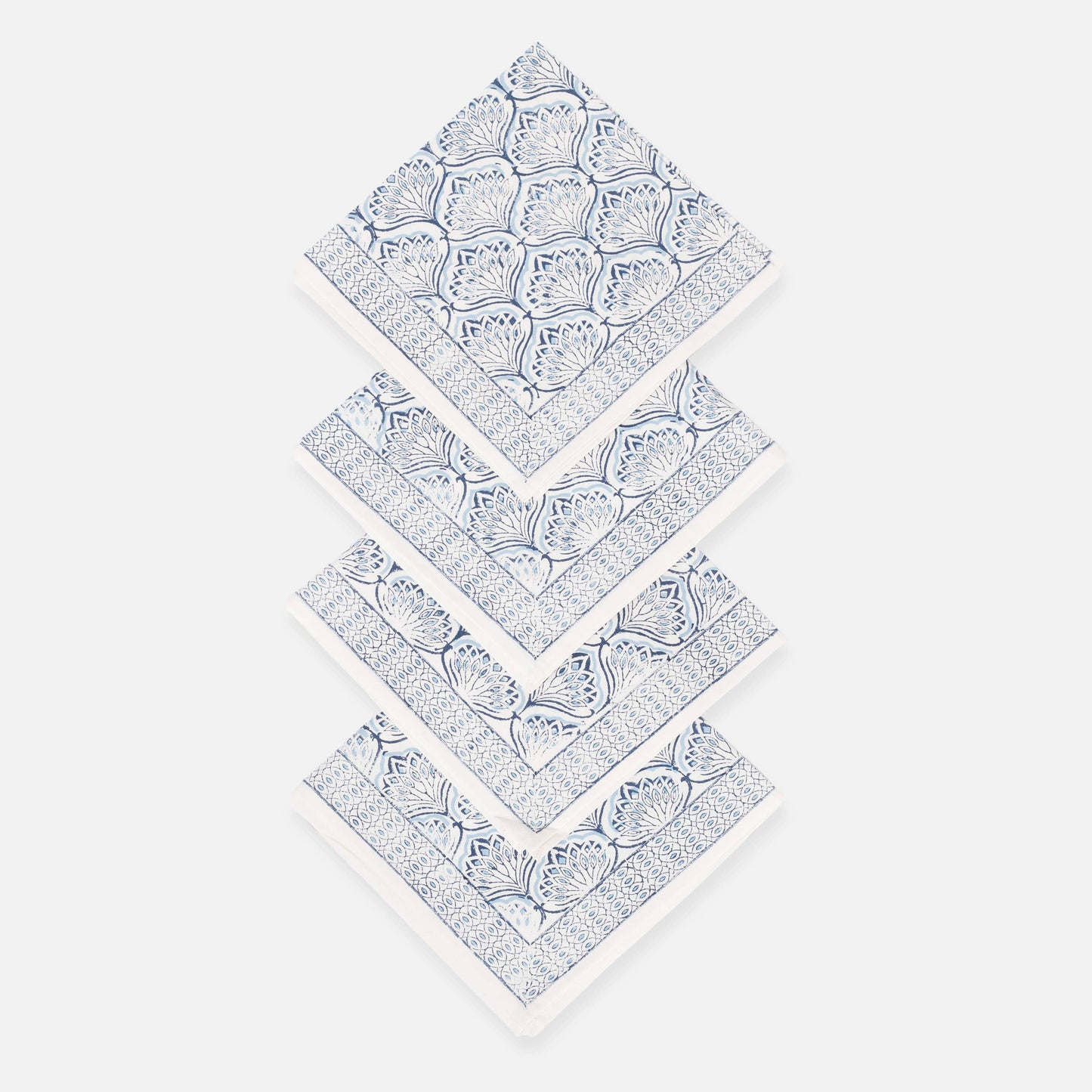 Blue Lotus Block Print Napkin Set