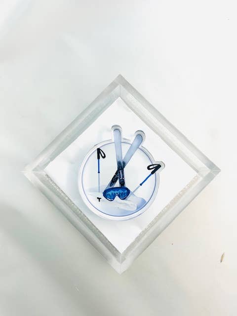 Acrylic Napkin Weight, Ski