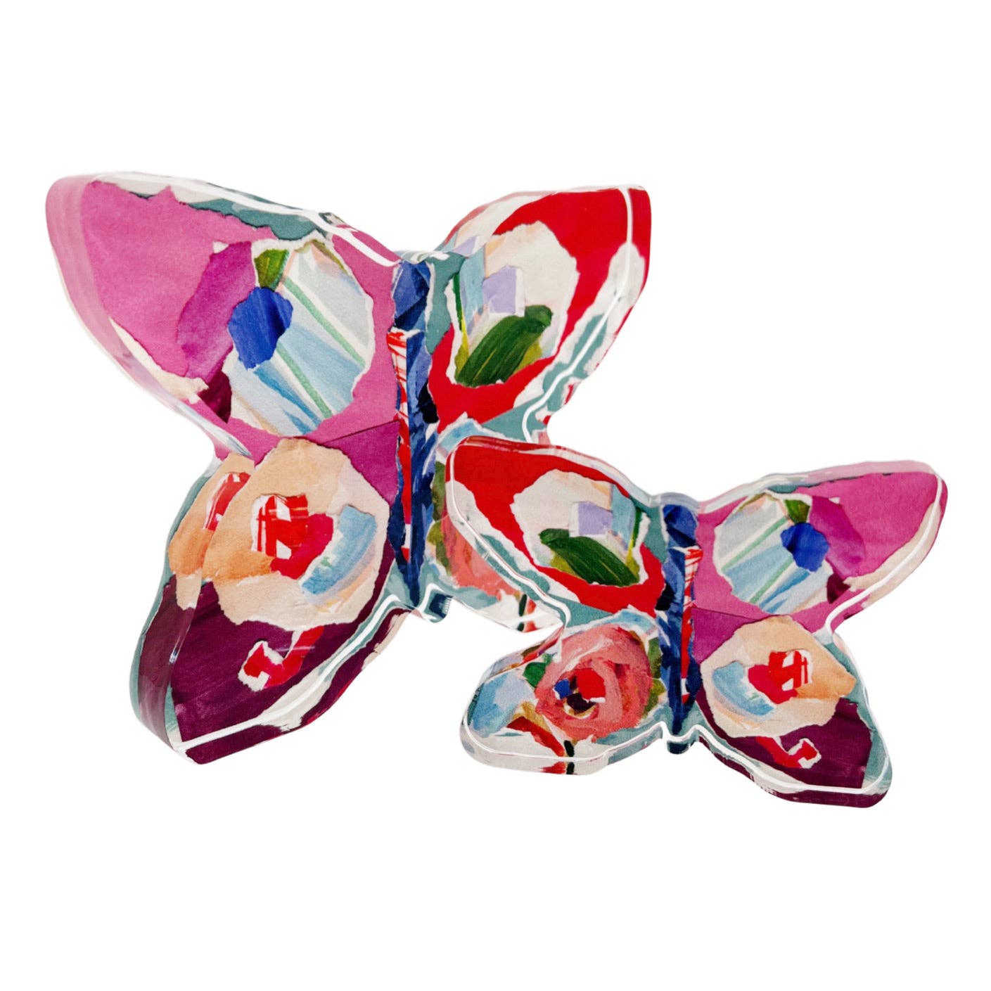 Red Butterfly Acrylic Block LARGE: Large
